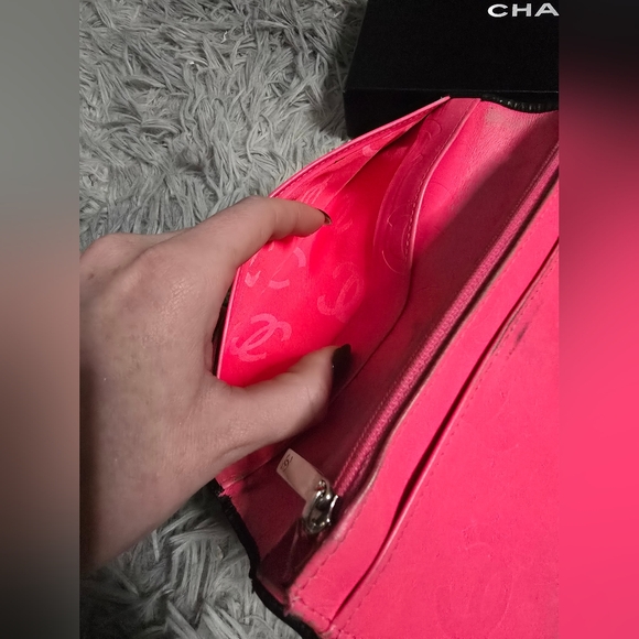 Chanel Black W/ Hot Pink Interior Cambon Long Wallet (EUC)(READ DESCRIPTION) - Picture 8 of 16